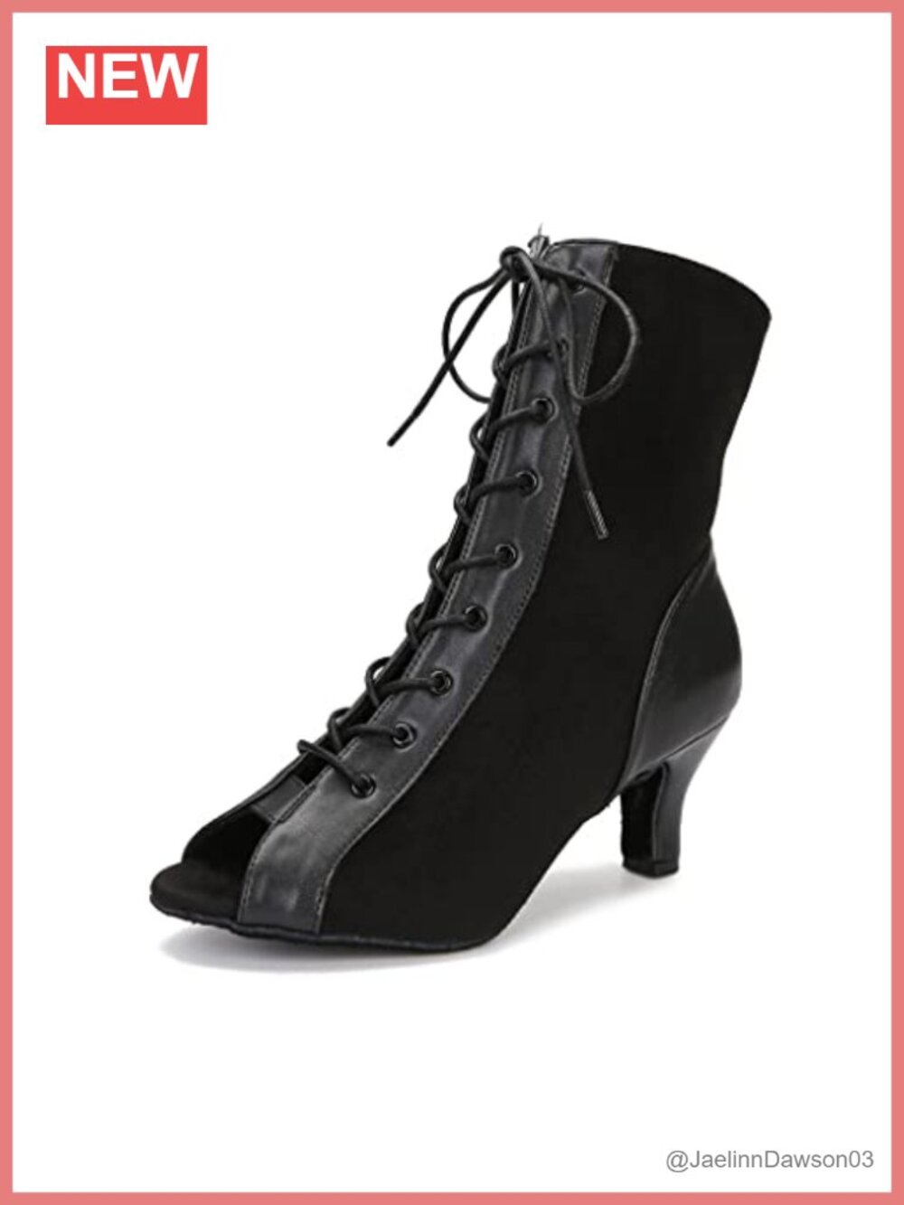 Women Suede Ballroom Dance Boots Latin Salsa Practice Footwear 2.5 3.5in Heels